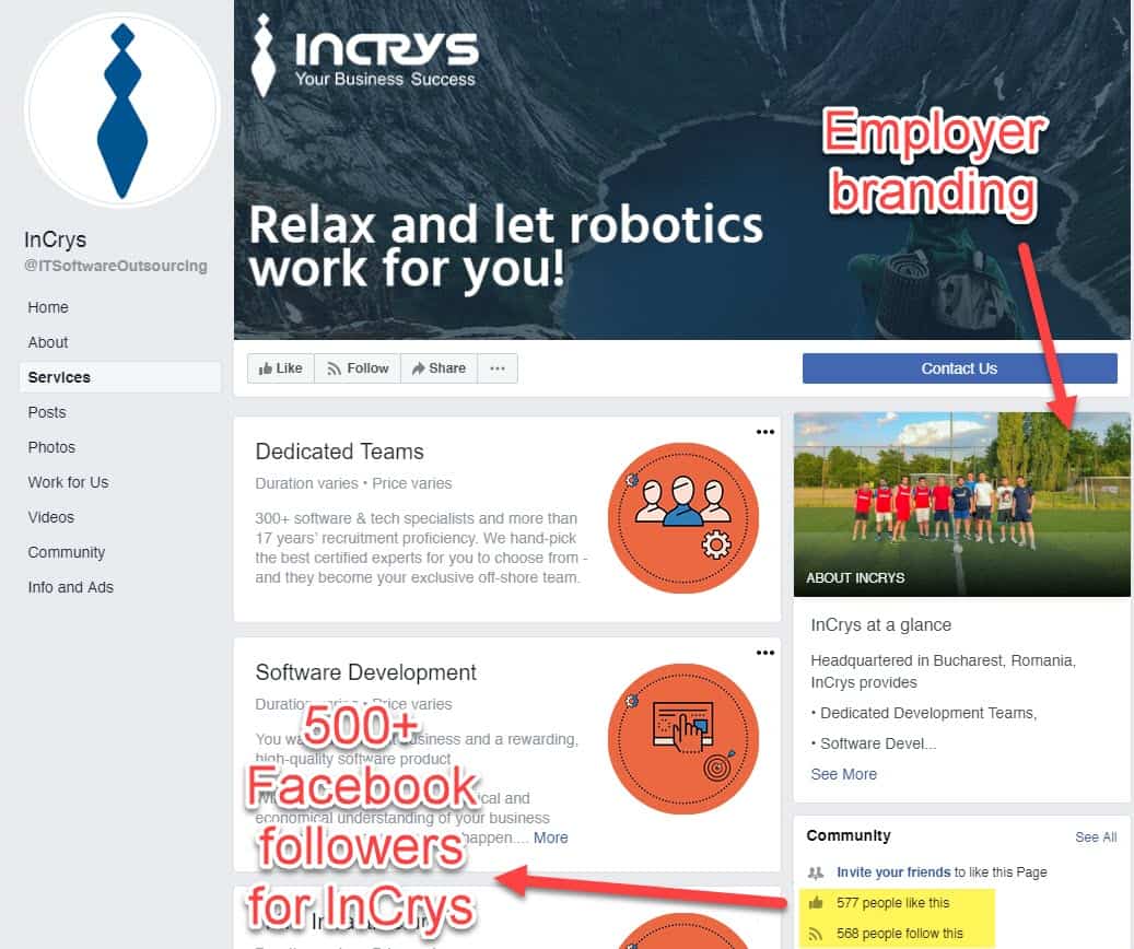 InCrys Facebook profile